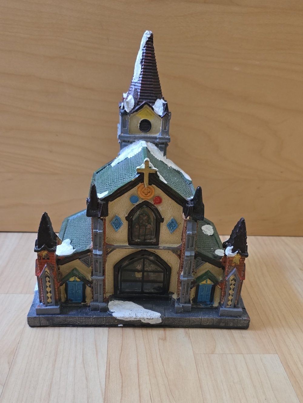 Holiday Time Village Church With Light Christmas Decoration 8"×7"